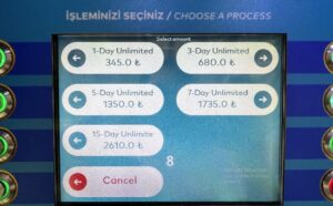 Билетматик для покупки Istanbul City Card